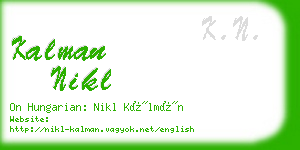 kalman nikl business card